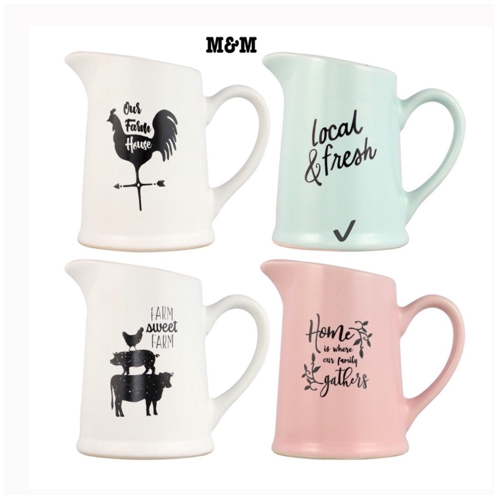 Porcelain Pitchers with Inspirational Local &fresh